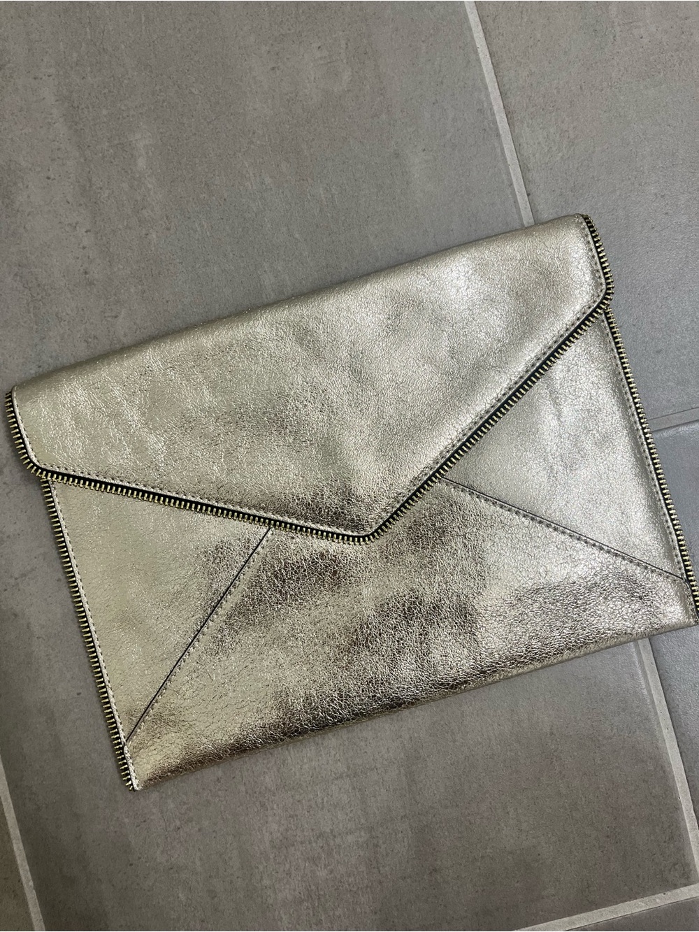 Rebecca Minkoff Metallic Gold Envelope Clutch
